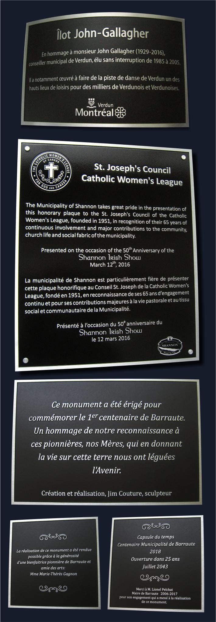 Plaque Commémorative Aluminium Parc Espace Place 2