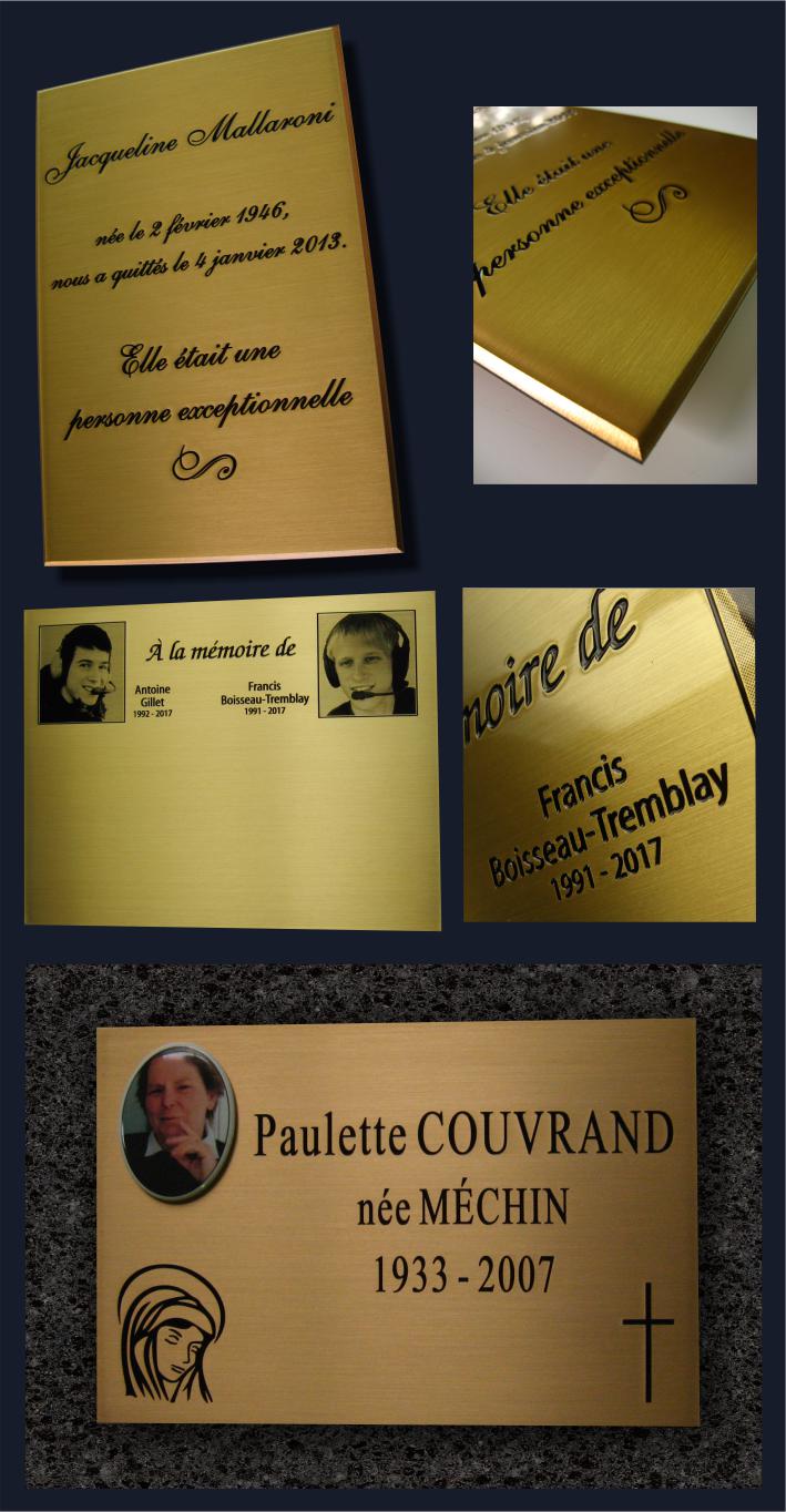 Plaque Funéraire Personnalisée Gravée Or Brossé – Hommage Durable Et Élégant (Petit 10x7,5 Cm)