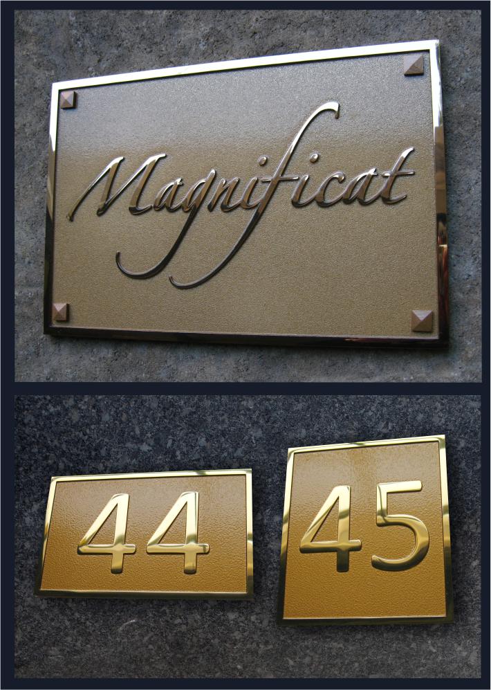 Cuivre antique LandHope Plaque d'adresse en métal moulé personnalisé avec numéro de maison 