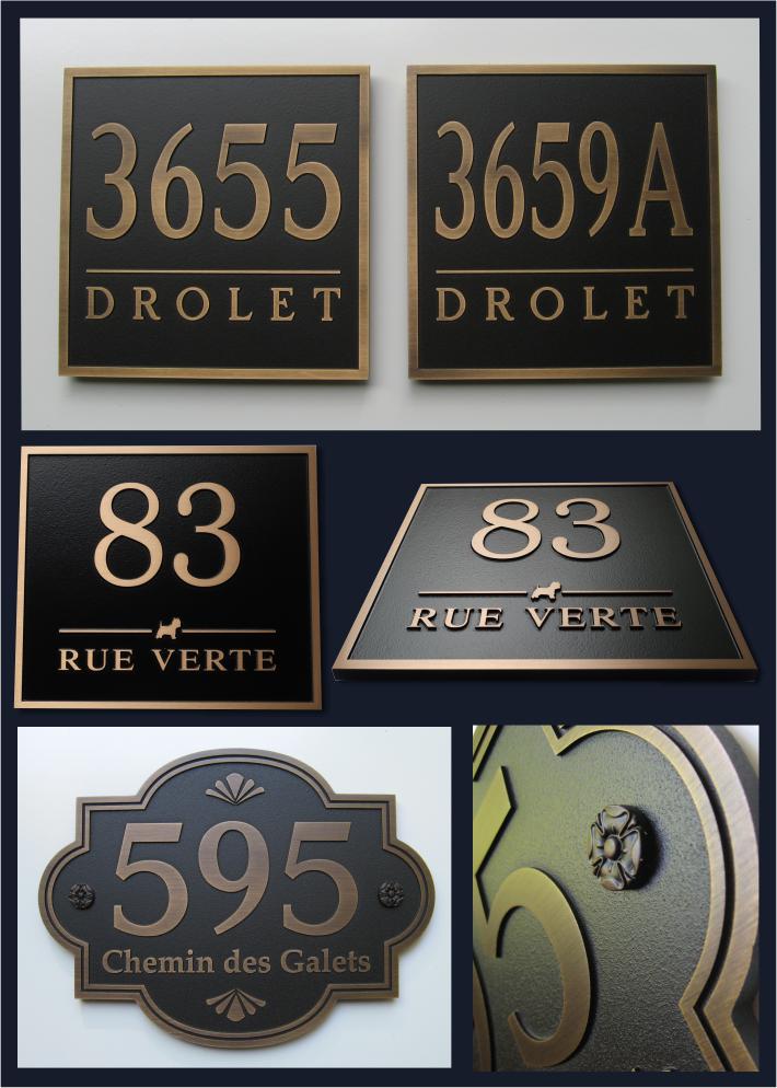 Numéros de porte Plaque personnalisée pour adresse de maison Plastique ABS Bronze autoadhésif 0-9 Numéros de porte Plaque pour adresse personnalisée 